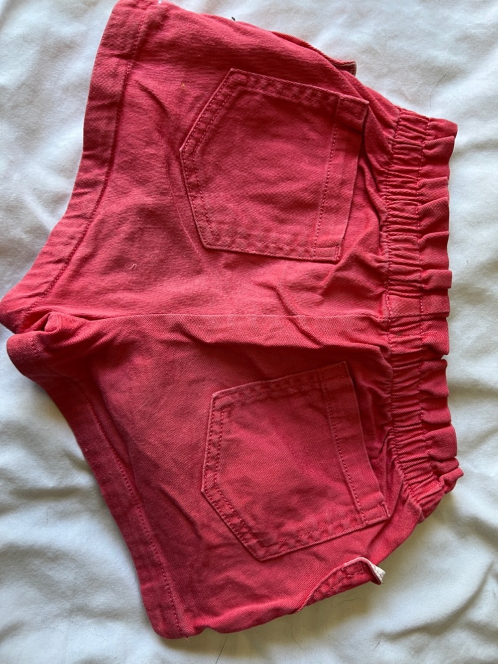 Boden Coral Red Girls' Cotton Shorts
